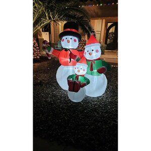 🆕6FT Christmas Inflatable Snowman Family Navidad Blow Up Outdoor Decoration